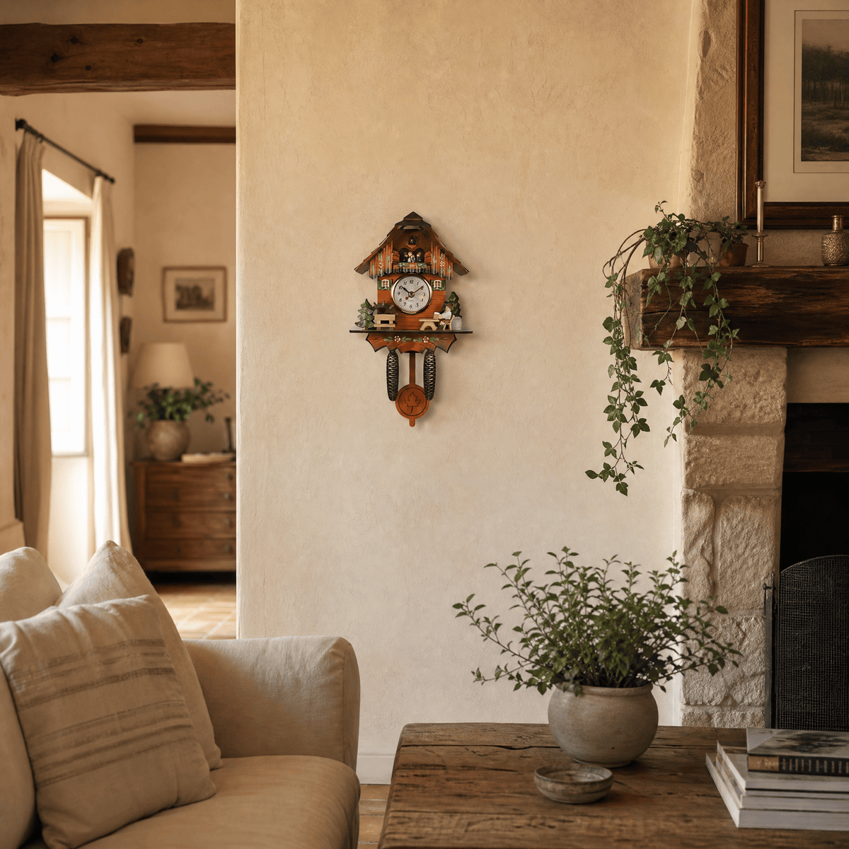 Corlinda Rustic Wood Cuckoo Clock