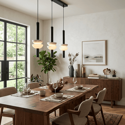 Alabaster Disc Pendant Light