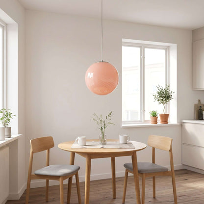 Swirled Glass Globe Pendant Light