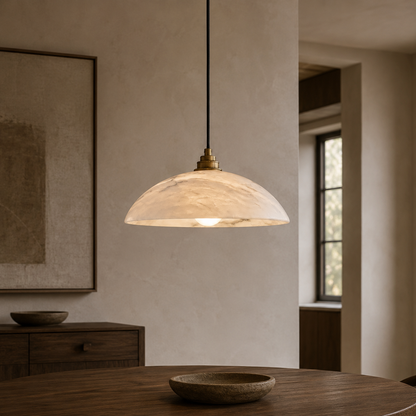 Alabaster Dome Pendant Light