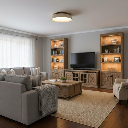 Round Travertine Flush Ceiling Light