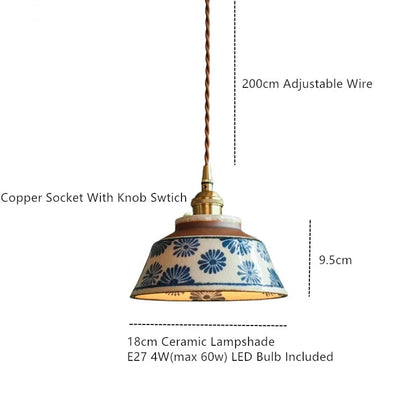 Tessaly Rustic Ceramic Pendant Light