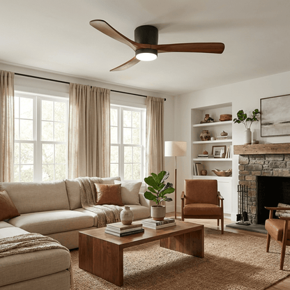 Sycamore Wood Flush Ceiling Fan