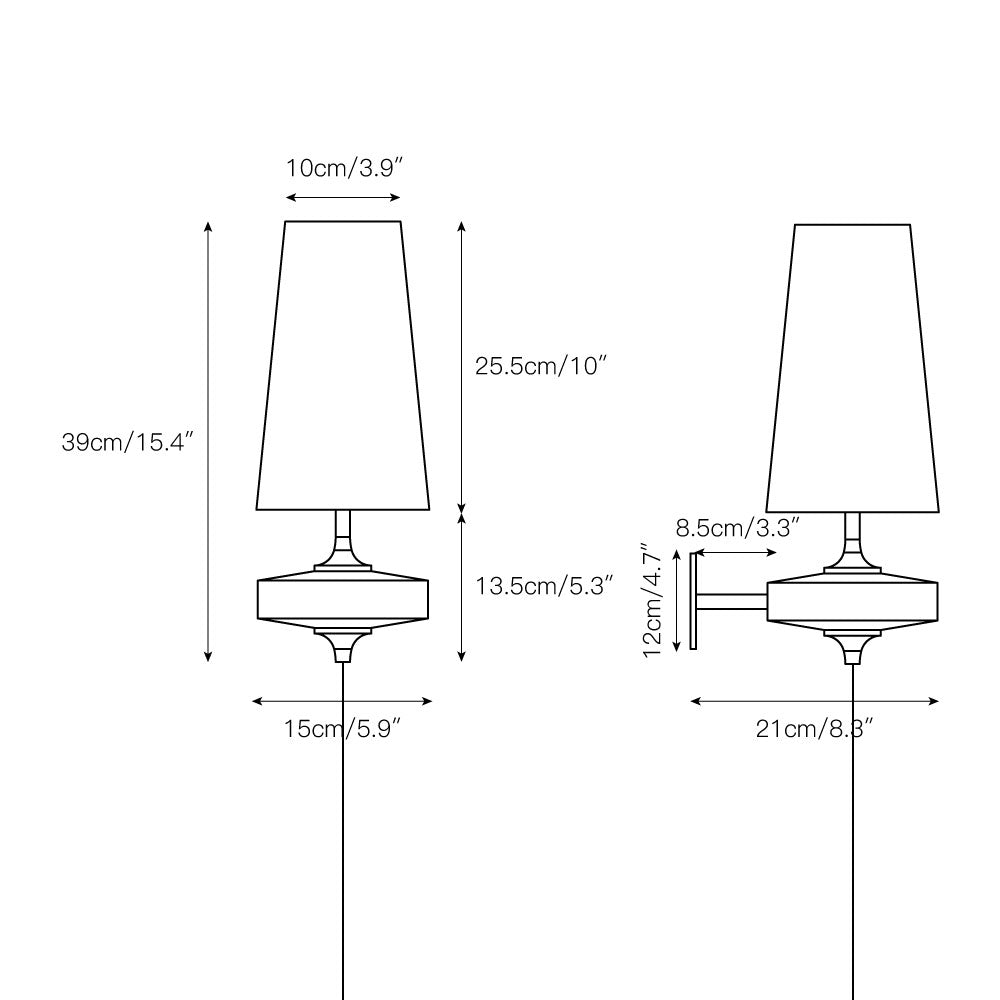 Walnut Brass Plug-In Wall Light