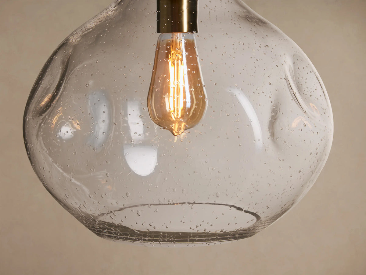 Seeded Glass Globe Pendant Light