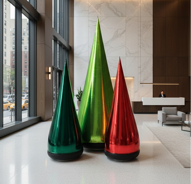 Glintora Modern Metallic PVC Inflatable Christmas Tree