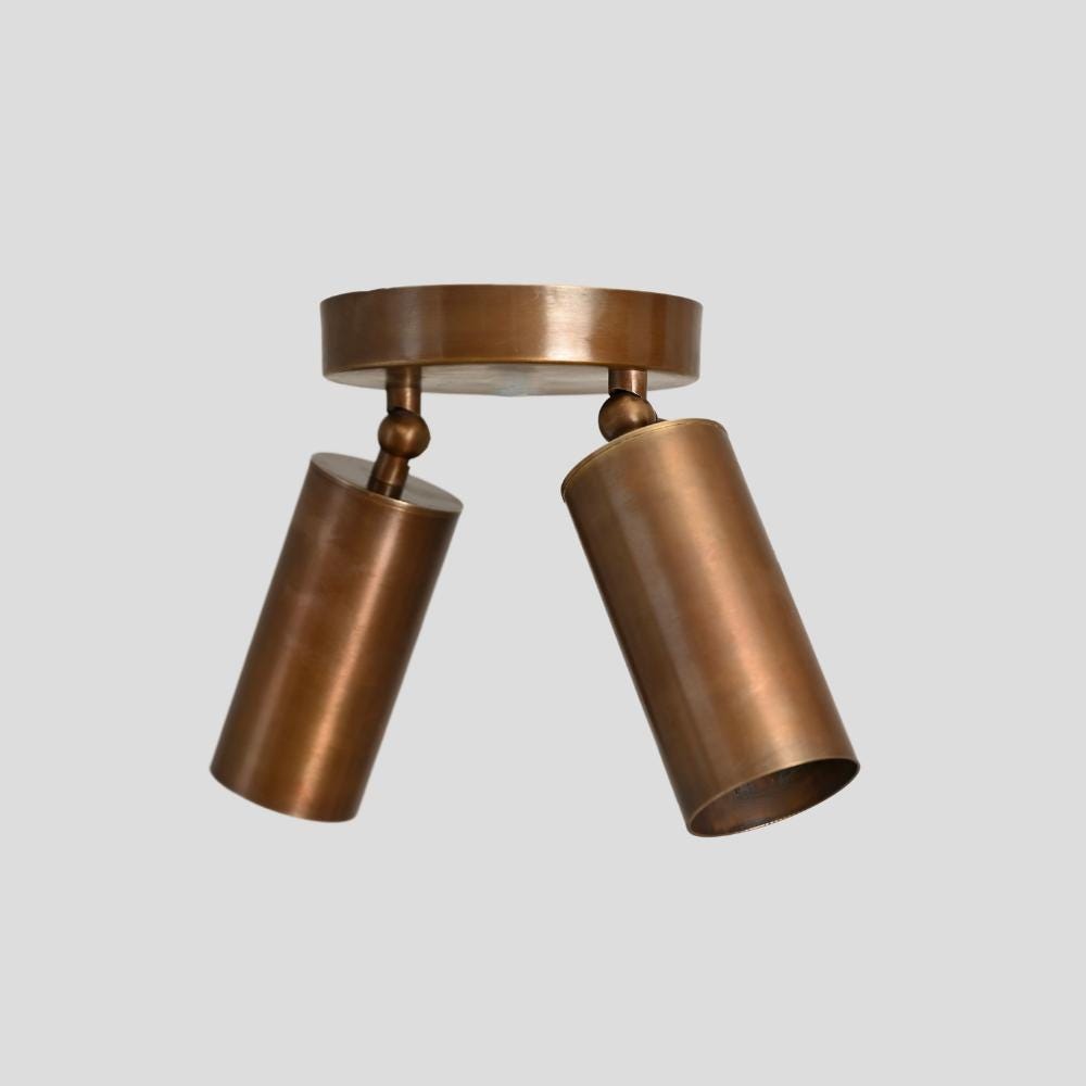 Duvessa Mid-Century Brass Twin Spot Ceiling Light
