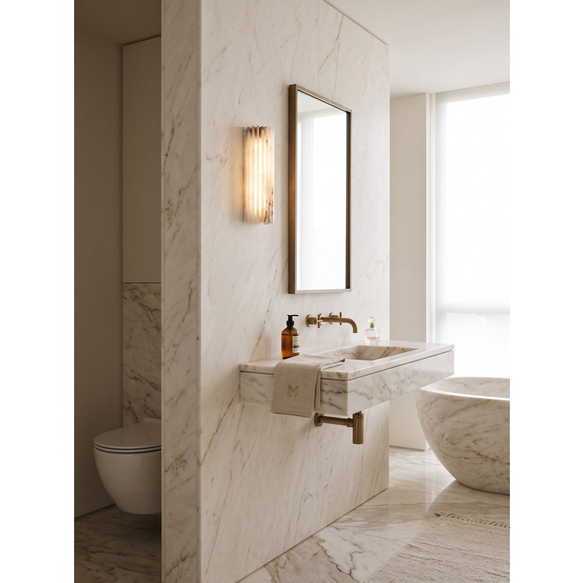 Sculptural Alabaster Wall Light