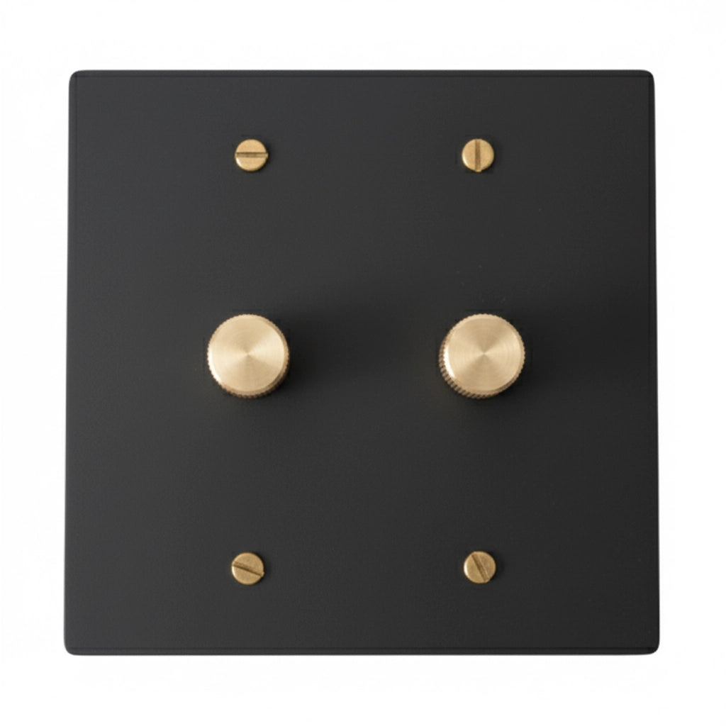 Bellardo Vintage Brass 2-Gang Rotary Dimmer Switch
