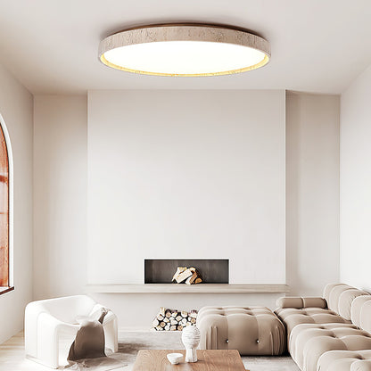Walnut Travertine Disc Ceiling Light