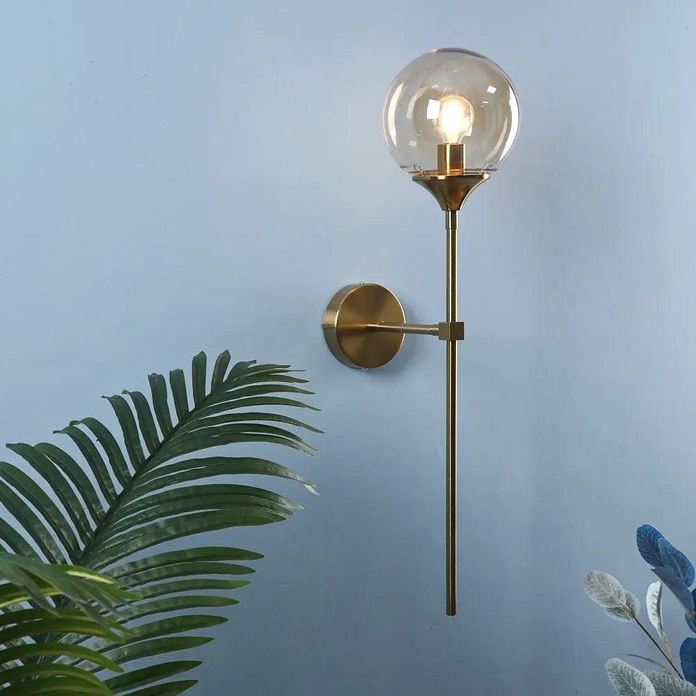 Velmira Mid-Century Glass Globe Wall Light