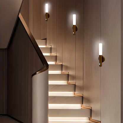 Oakmira Minimalist Wood Motion Sensor Wall Light