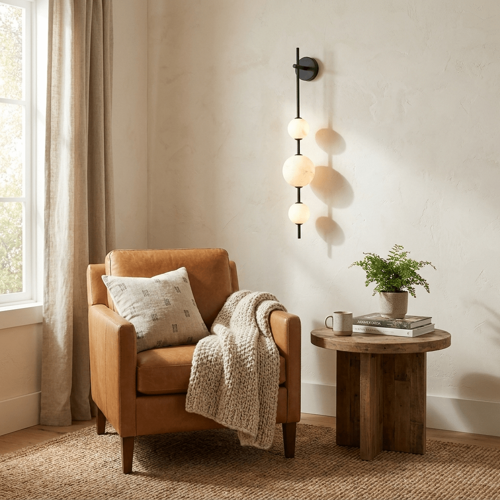 Alabaster Orb Wall Light