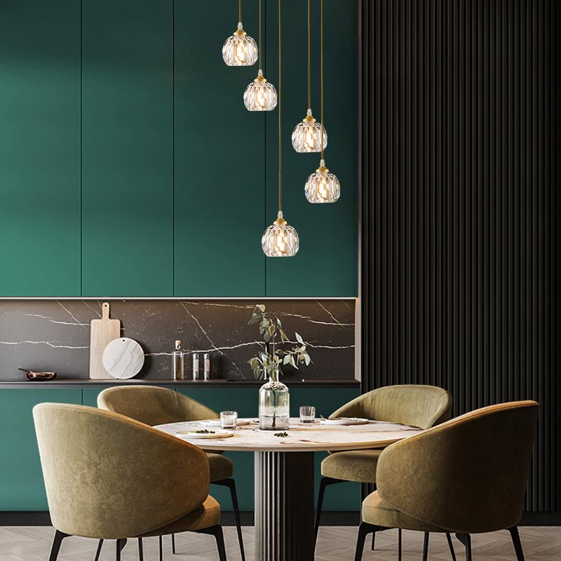 Cascading Crystal Sphere Pendant Light