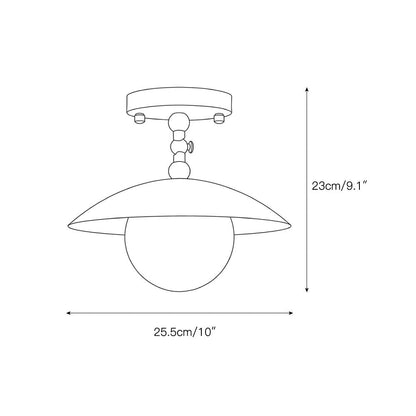 Hammered Dome Flush Ceiling Light