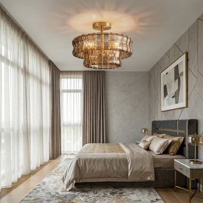 Tiered Ice Glass Ceiling Light