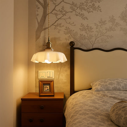 Coquille French Scalloped Glass Pendant Light
