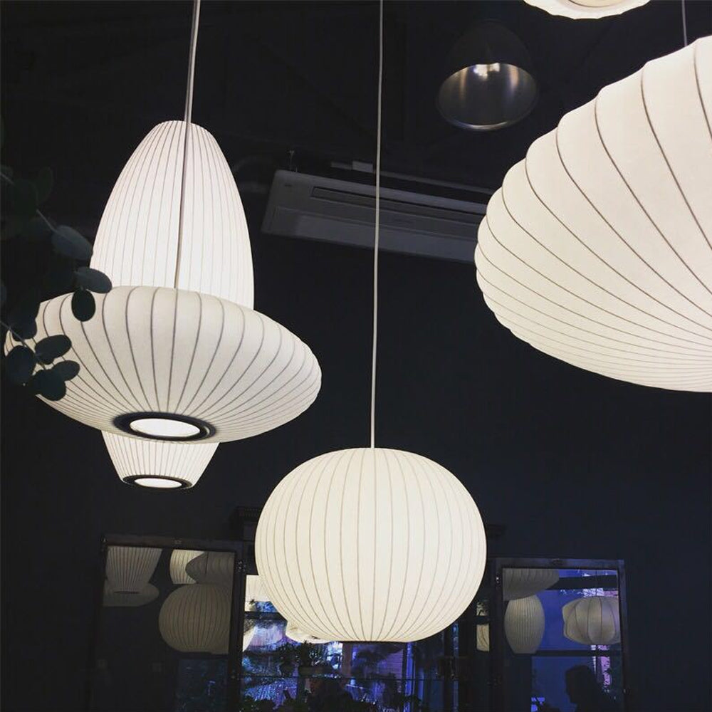 Pleated Silk Fabric Pendant Light