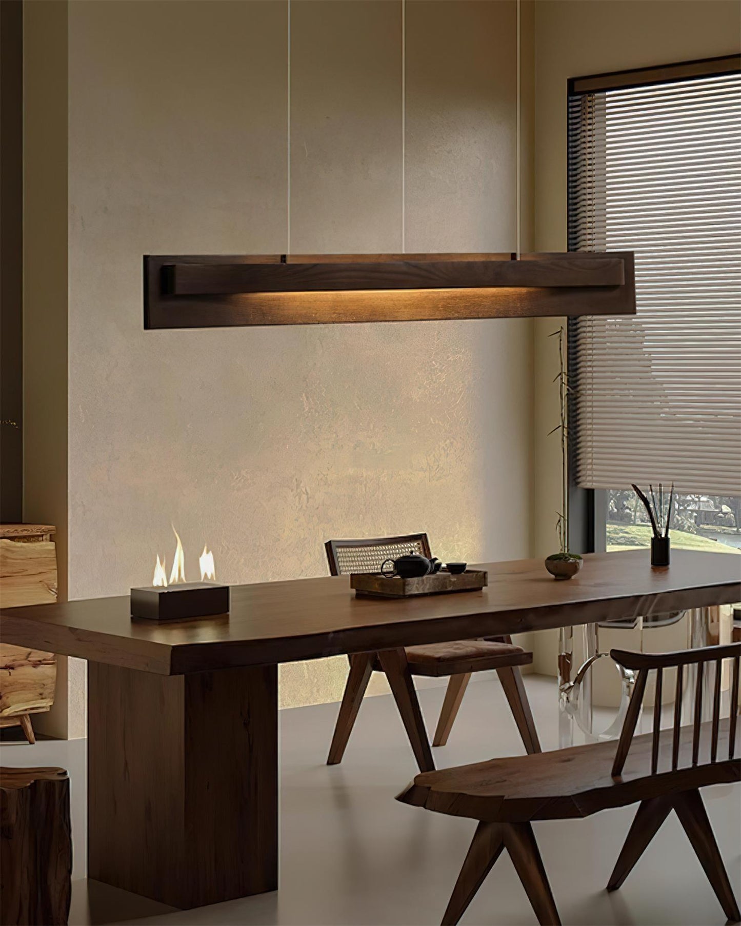 Linear Wood LED Chandelier