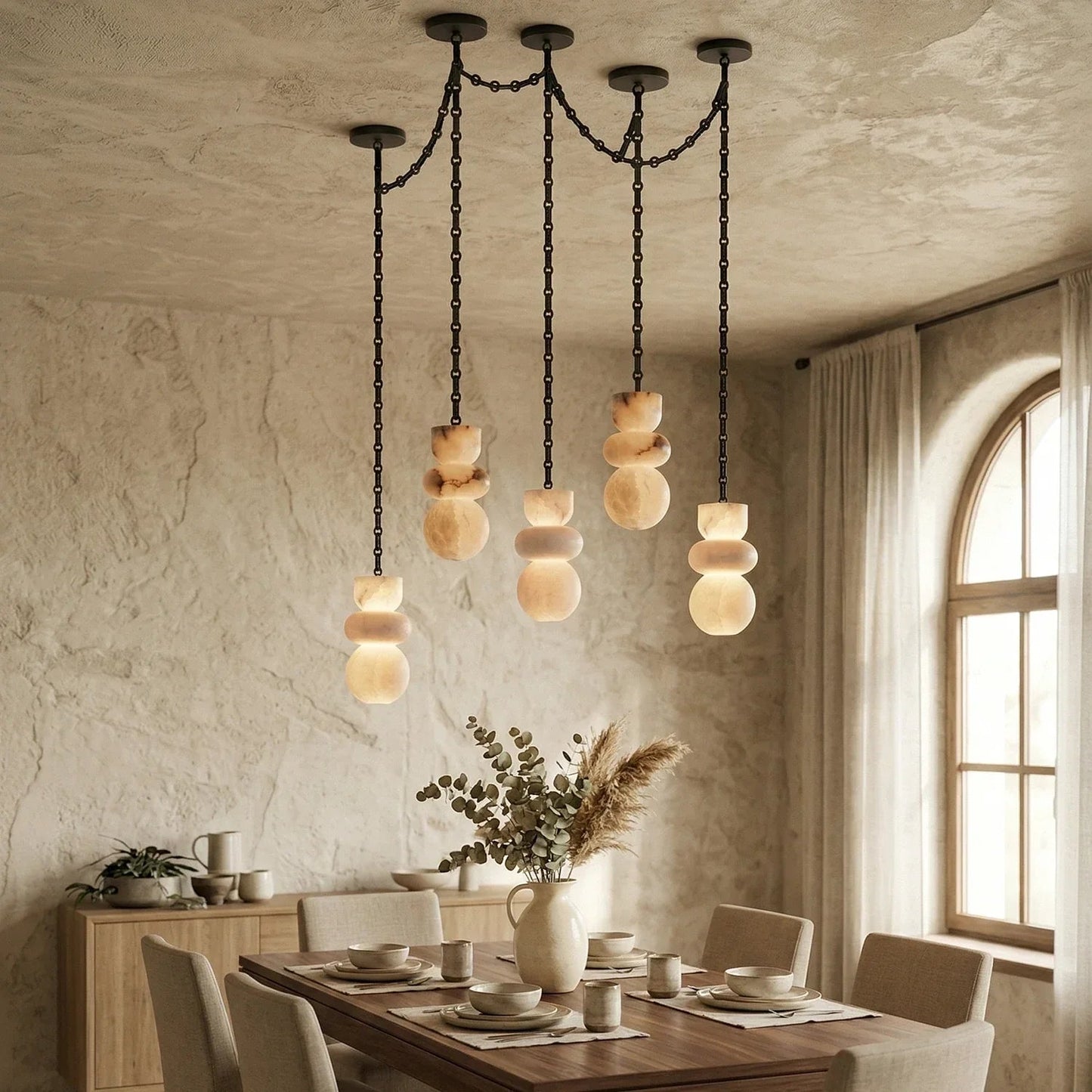 Alabaster Stone Cascade Chandelier