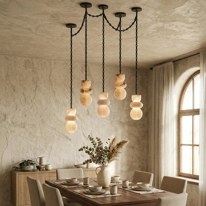 Alabaster Stone Cascade Chandelier