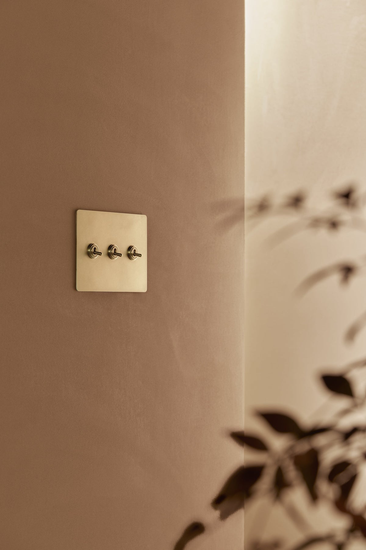 Sennaro Minimalist Brass 3-Gang Toggle Switch
