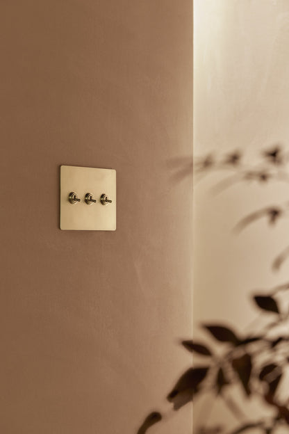 Sennaro Minimalist Brass 3-Gang Toggle Switch