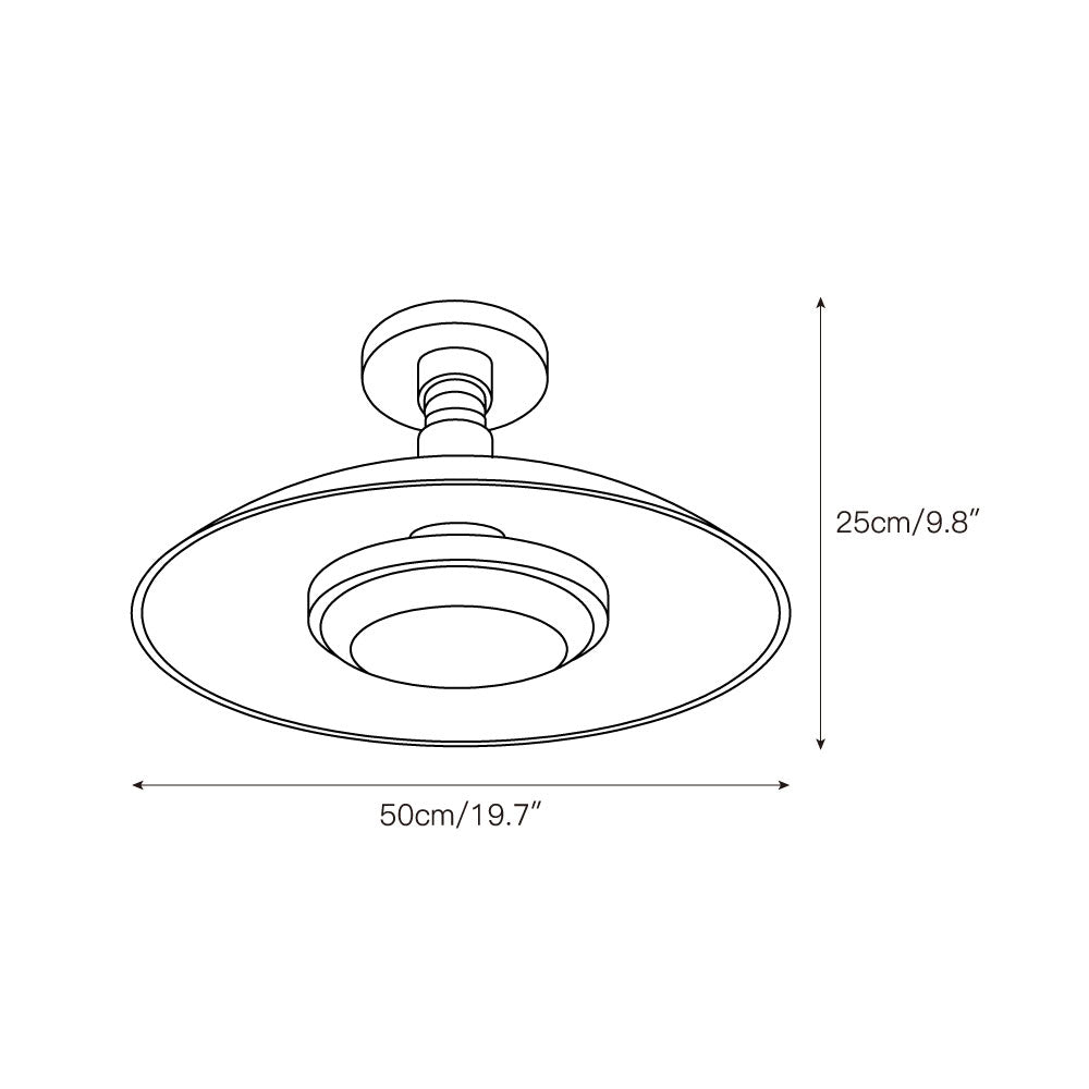 Wide Disc Flush Ceiling Light