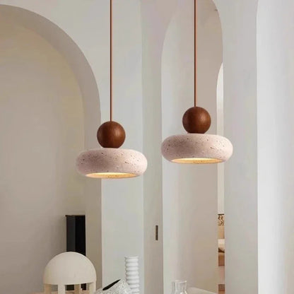 Velora Japandi Travertine Pendant Light