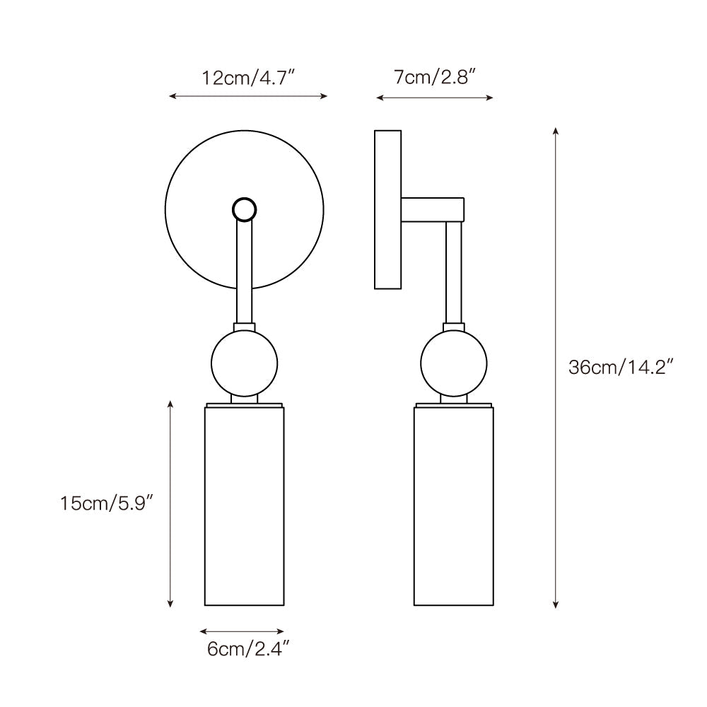 Alabaster Column Wall Light