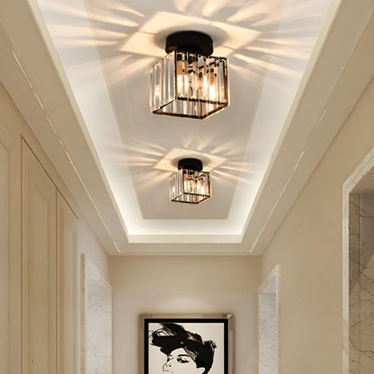 Orvella Minimalist Crystal Flush Ceiling Light