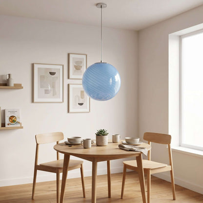Swirled Glass Globe Pendant Light