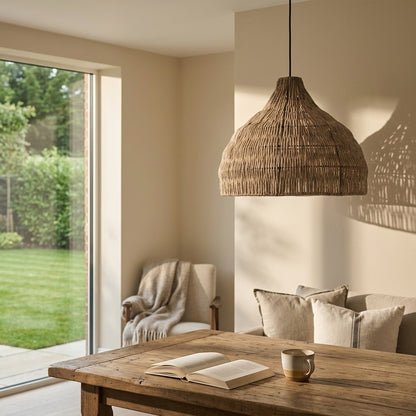Natural Woven Bell Pendant Light
