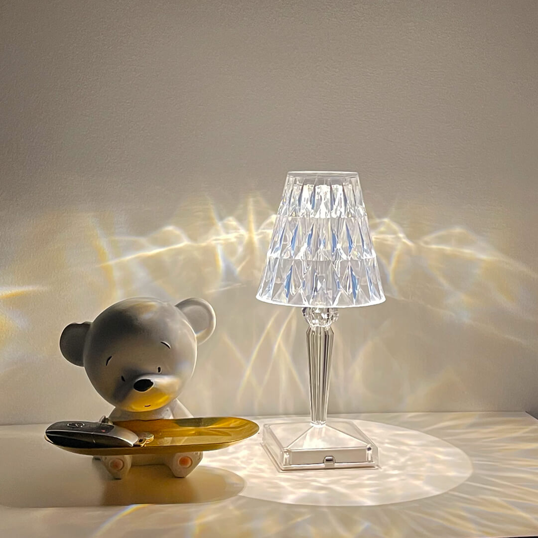 Prismara Faceted Crystal Cordless Table Lamp