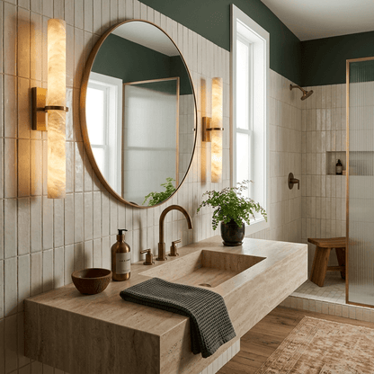 Slim Alabaster Bar Wall Light