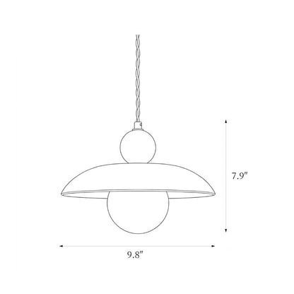 Alabaster Sphere Brass Pendant Light