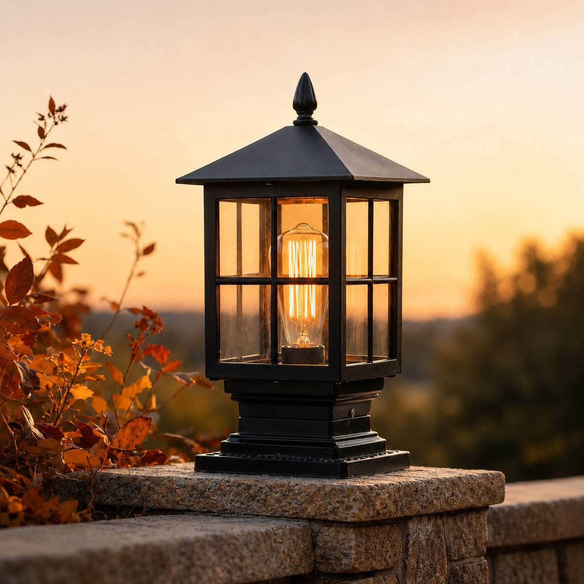 Dual Power Gate Post Lantern