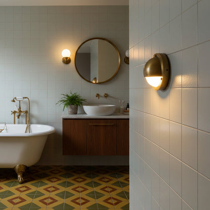 Compact Brass Wall Sconce