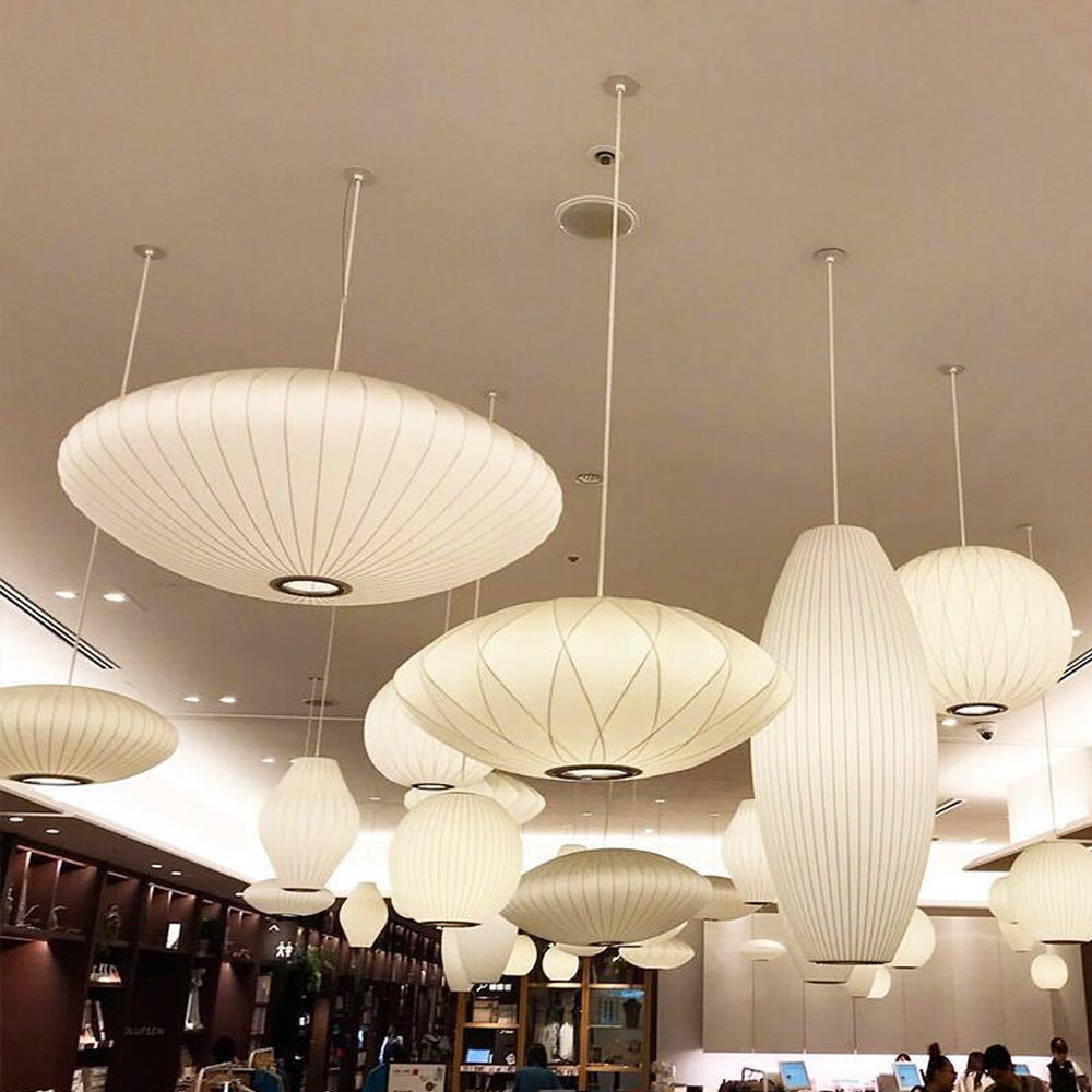 Pleated Silk Fabric Pendant Light