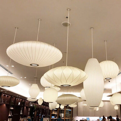 Pleated Silk Fabric Pendant Light