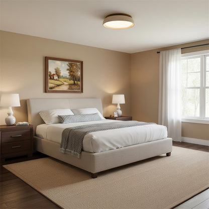 Round Travertine Flush Ceiling Light