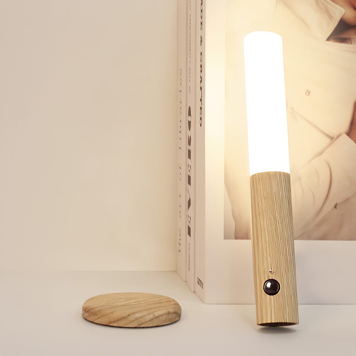 Slim Wood Wireless Wall Light