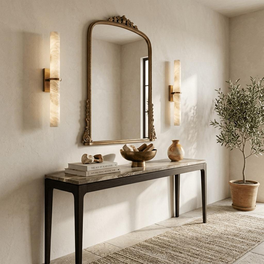 Slim Alabaster Bar Wall Light