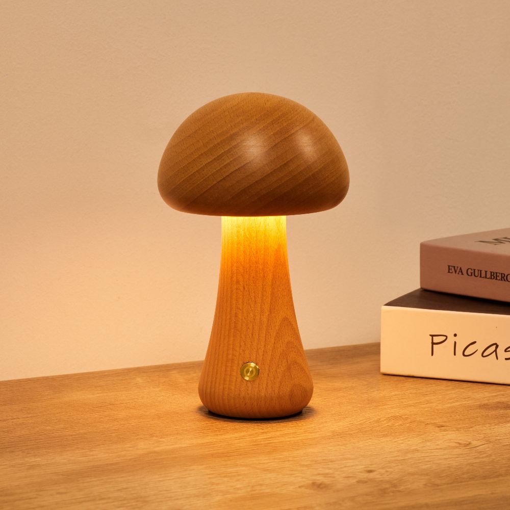 Fungara Scandinavian Wood Table Lamp
