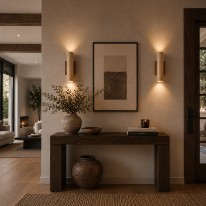 Kalvessa Japandi Travertine Wall Sconce