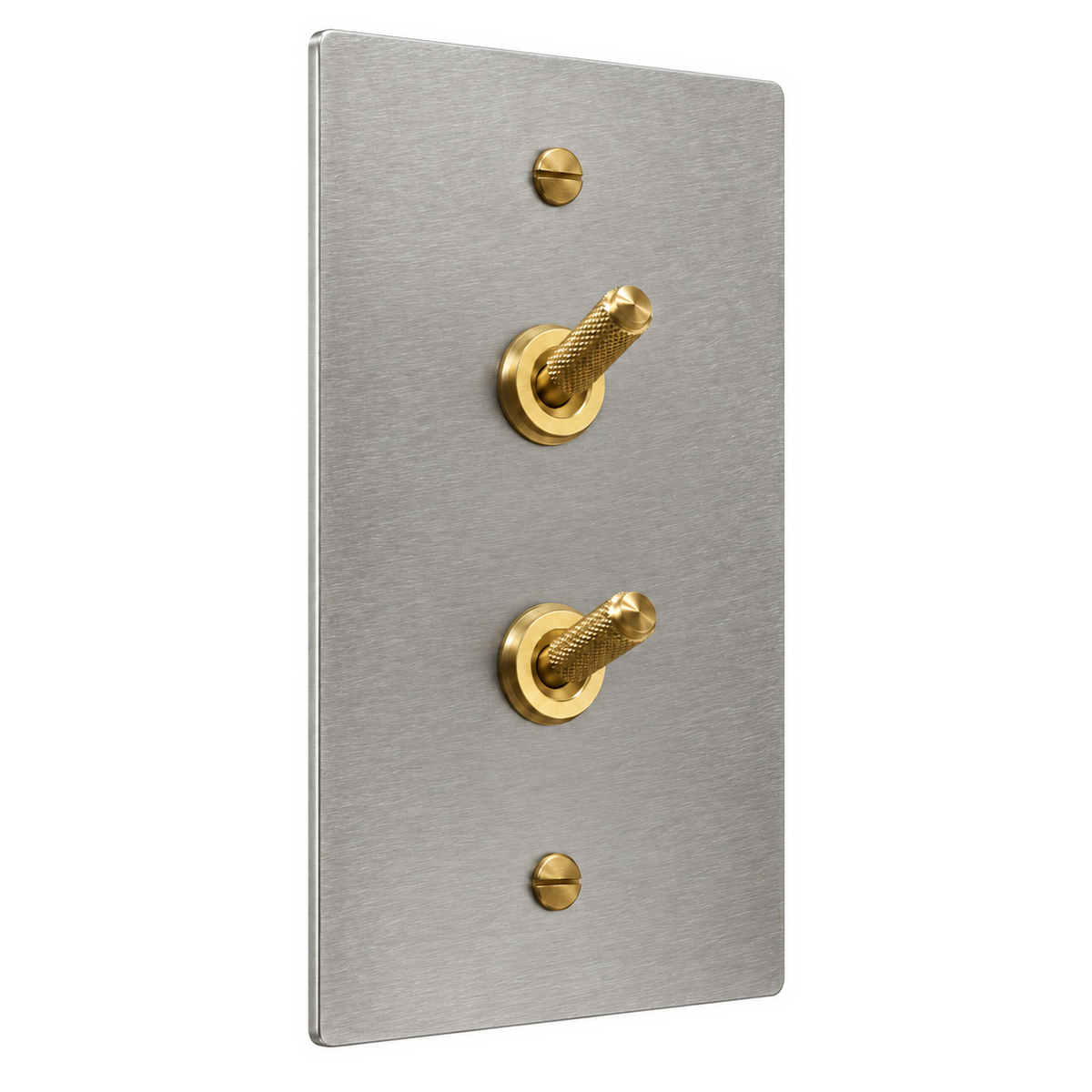 Hestrova Vintage Brass Double Knurled Toggle Switch