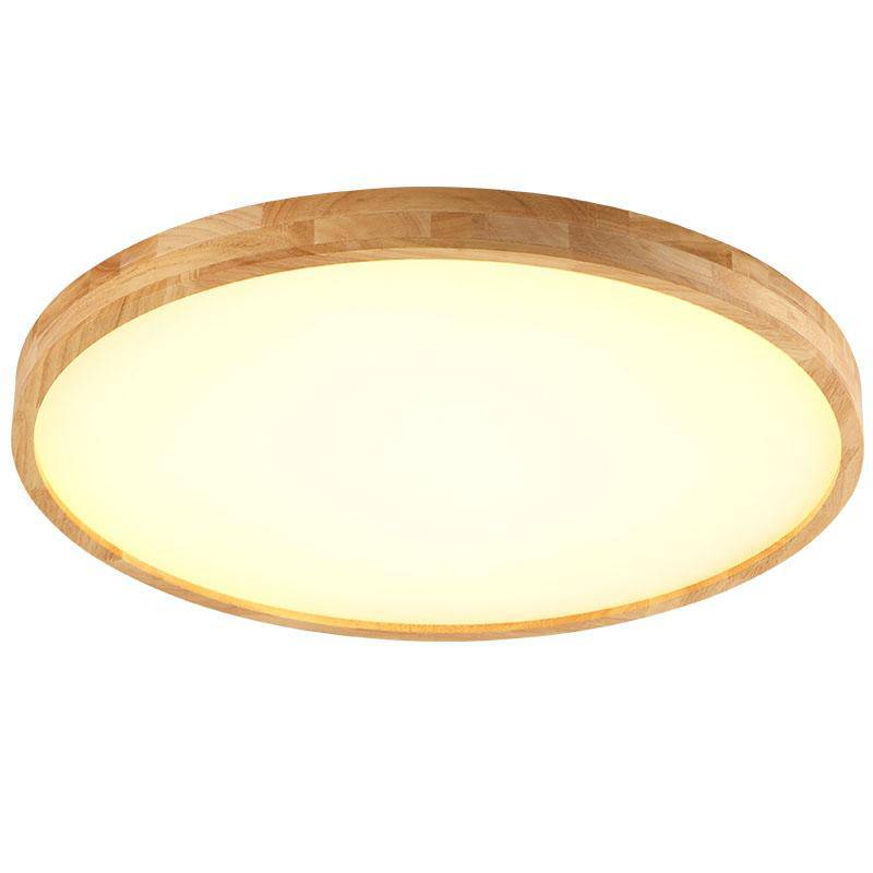 Lumivale Scandinavian Oak Flush Ceiling Light