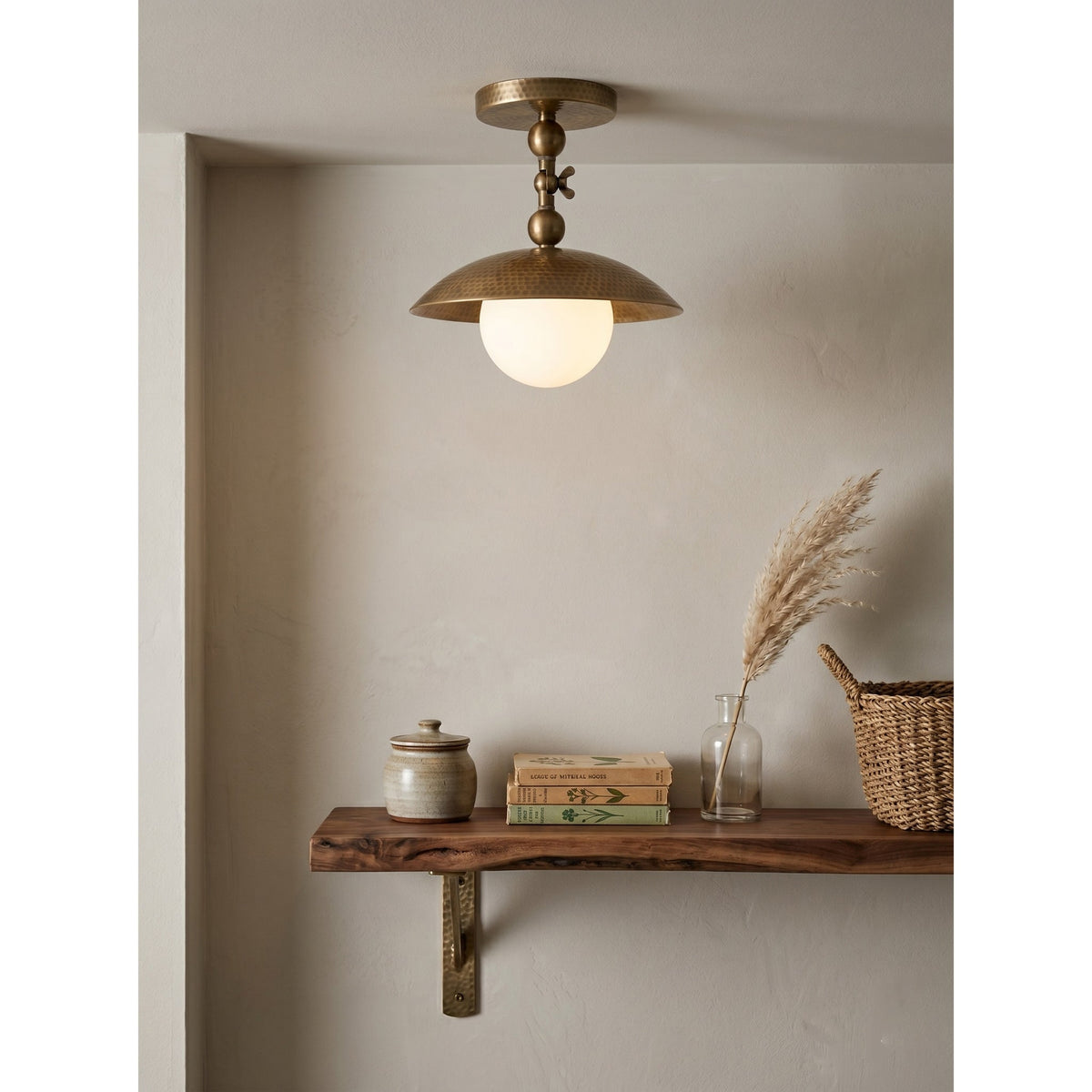 Hammered Dome Flush Ceiling Light