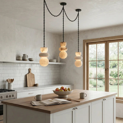 Alabaster Stone Cascade Chandelier