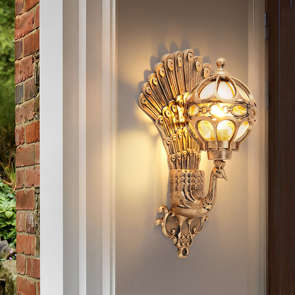 Fanned Plume Outdoor Wall Light